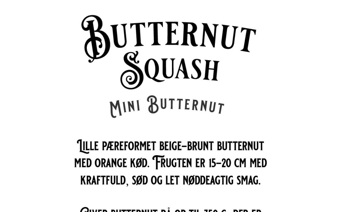 Butternut Squash – Mini Butternut – Lille pæreformet beige-brunt butternut med orange kød – Økologisk